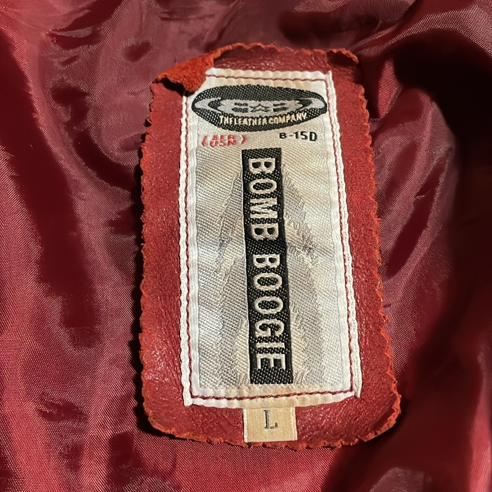 Vintage Bomb Boogie Fight Club Leather Jacket Size Large - Picture 12 of 16
